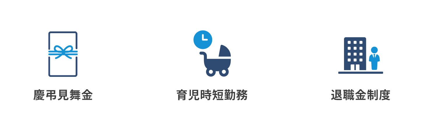 慶弔見舞金 育児時短勤務 退職金制度